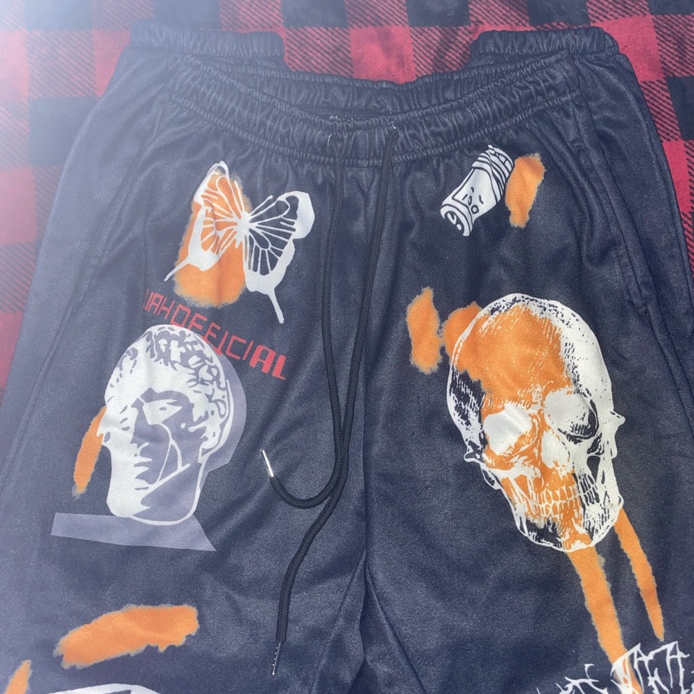 Black and Orange Streetwear Joggers